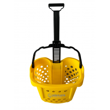 Tekerlekli Plastik Alışveriş Sepeti - Sarı | 40 Litre - 5 Adet