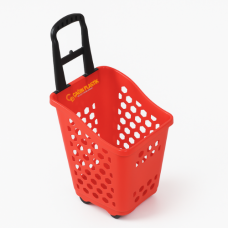 Plastik El Sepeti - Tekerlekli ve Tek Saplı | 45 Litre - 10  Adet