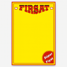PVC Laminasyon Kaplamalı Promosyon Fiyat Etiketi | 12 x 16 CM - 25 Adet 